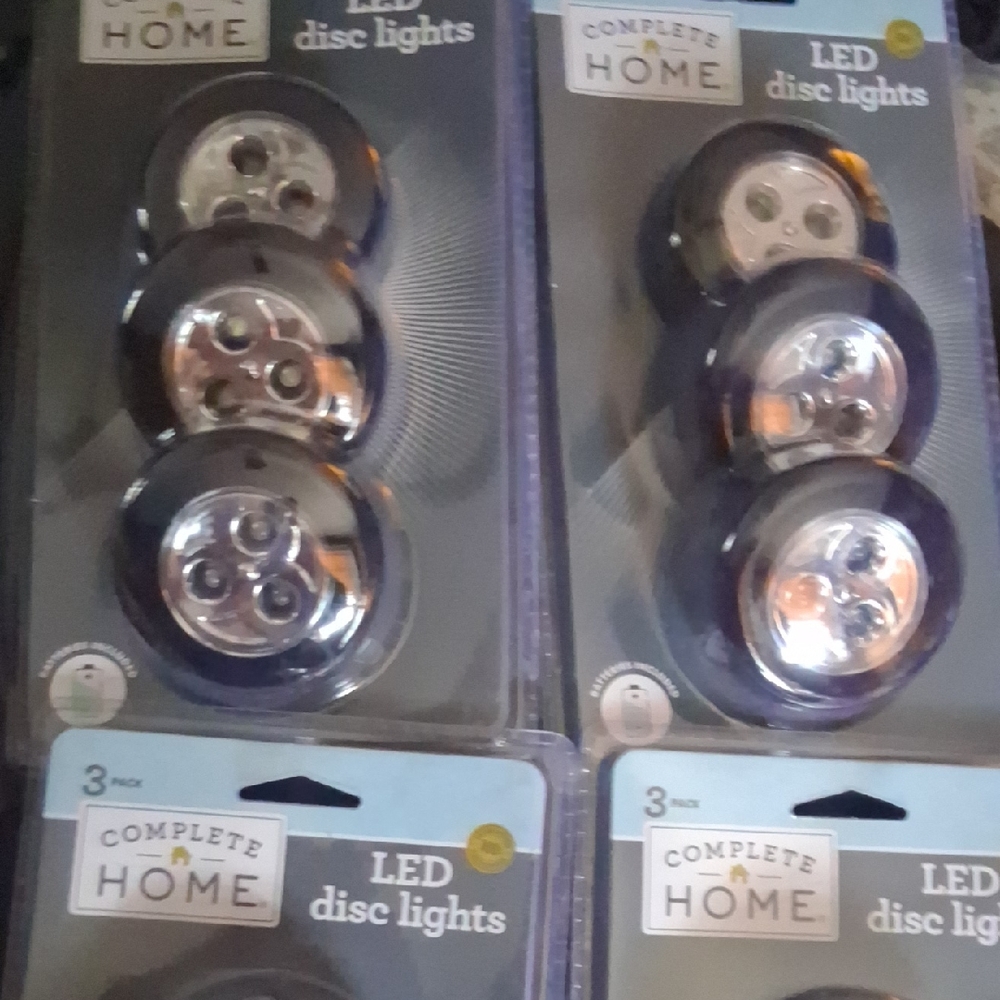 Complete Home LED Disc Lights - Silver 3 In Each Pack - 4 Sets..total 12 Pcs